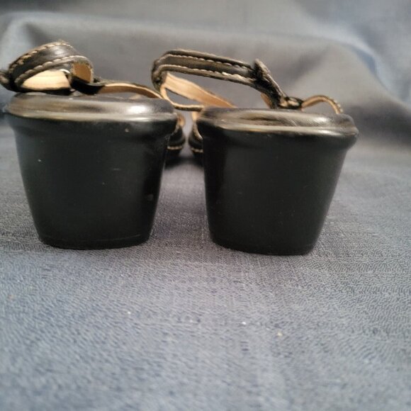 CLARKS-ARTISAN-black leather strappy wedge 10M Womens Sandals - Picture 5 of 7